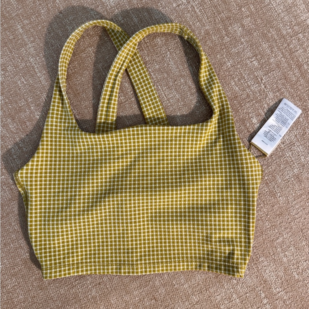 Yellow Checkered Crop Top